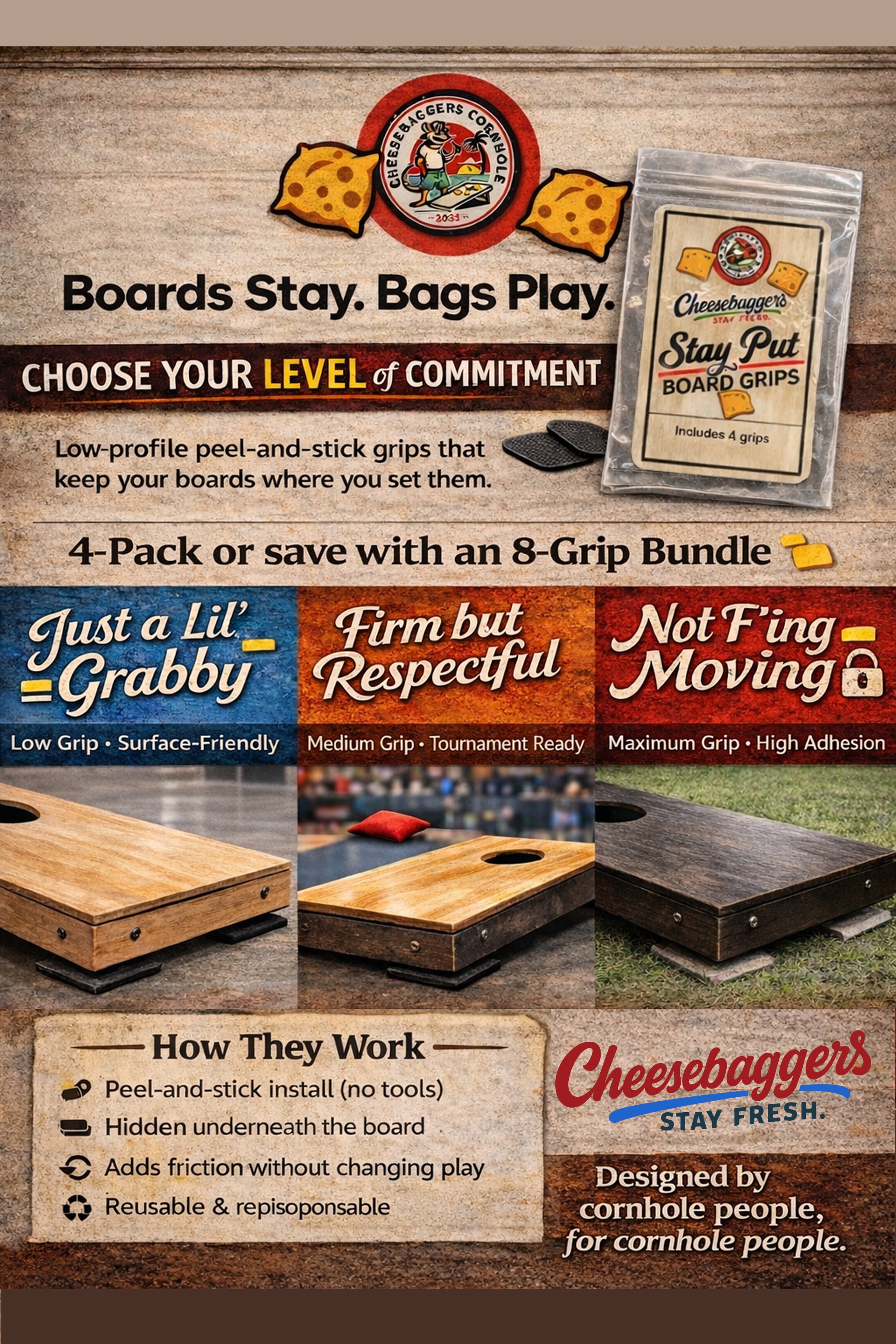 Stay Put Board Grips – Cheesebaggers™