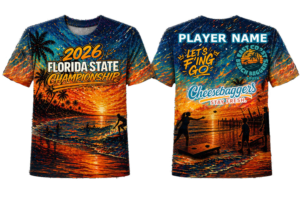 Florida State Championship 2026 Custom Jersey Pre-Order (Let's F'ing Go x East Coast Beach Baggers x Cheesebaggers collab)
