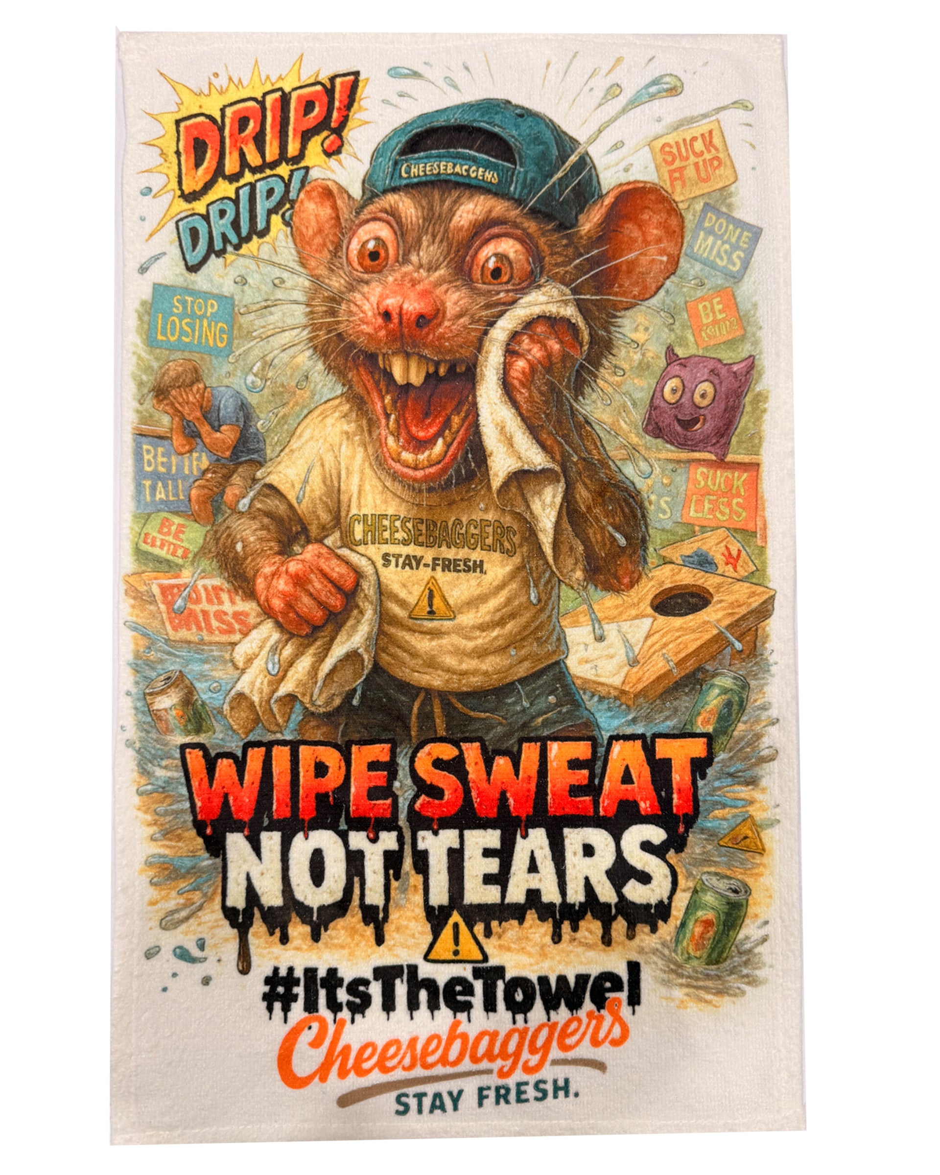 Wipe Sweat Not Tears Cheesebaggers Rally Towel